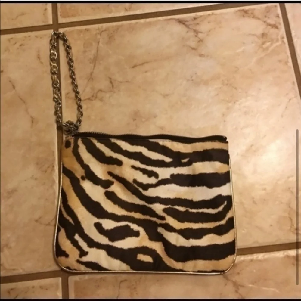 Express Animal‎ Print Floral Sequin Clutch